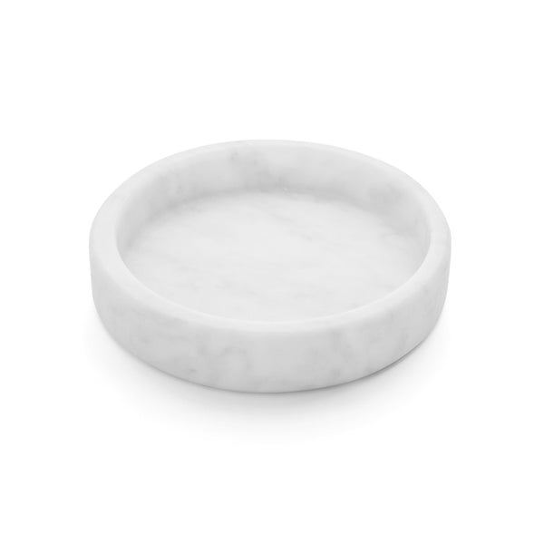 WHITE CARRARA MARBLE SMALL ROUND CONTAINER