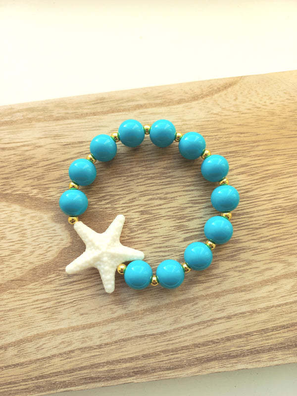 STARFISH STRETCH BRACELET WHITE