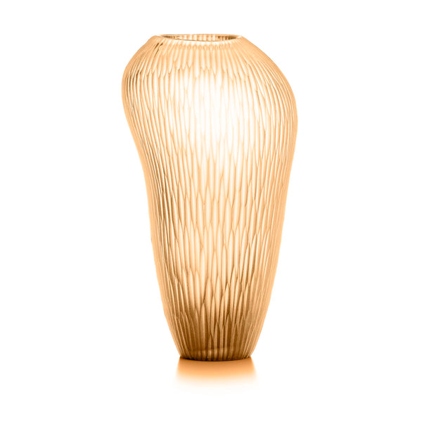 CARVING  FROSTED GLASS VASE 36CM