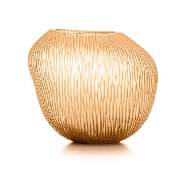 CARVING  FROSTED GLASS VASE 24CM