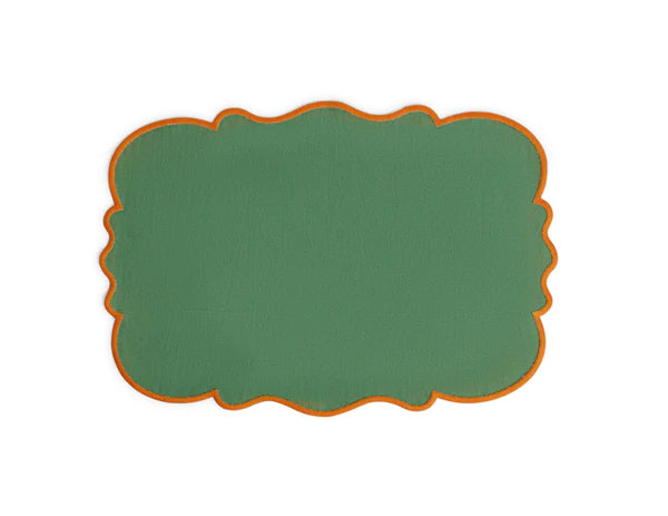 SMERLO - SET 2 SCALLOPED PLACEMATS GREEN