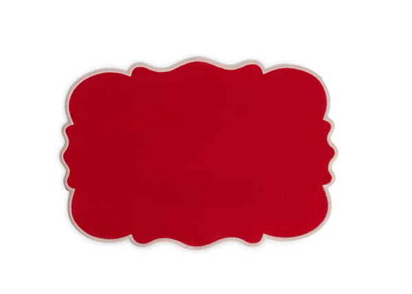 SMERLO - SET 2 SCALLOPED PLACEMATS RED