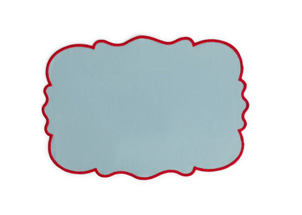 SMERLO - SET 2 SCALLOPED PLACEMATS LIGHT BLUE
