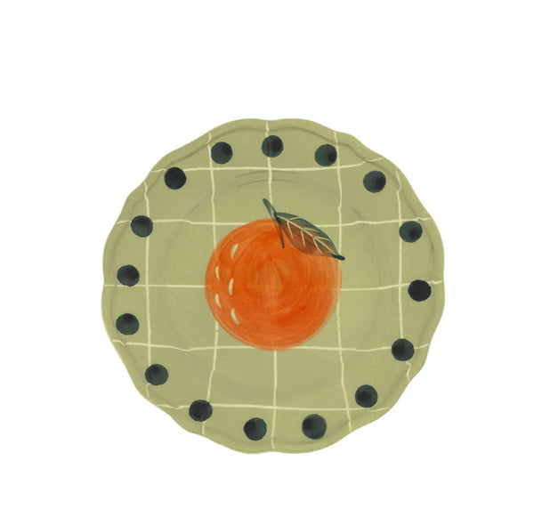 QUADRI GREEN DESSERT PLATE
