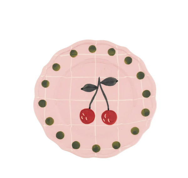 QUADRI PINK DESSERT PLATE