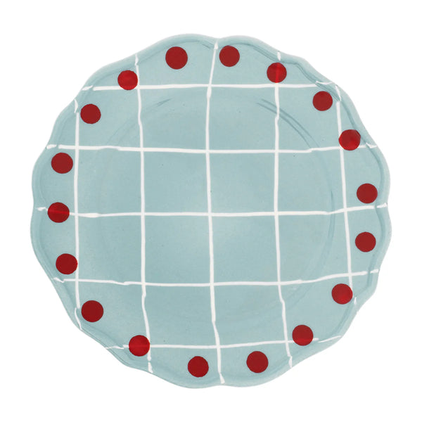 QUADRI LIGHT BLUE DINNER PLATE