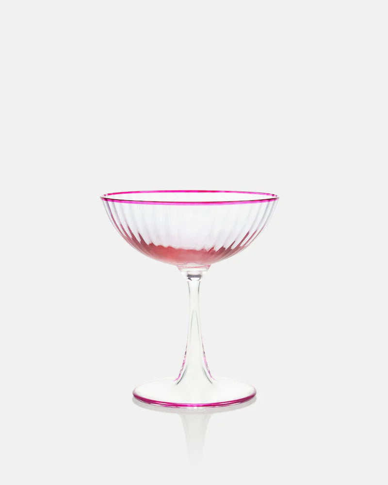 STRIPPED CHAMPAGNE GLASS SET OF 2