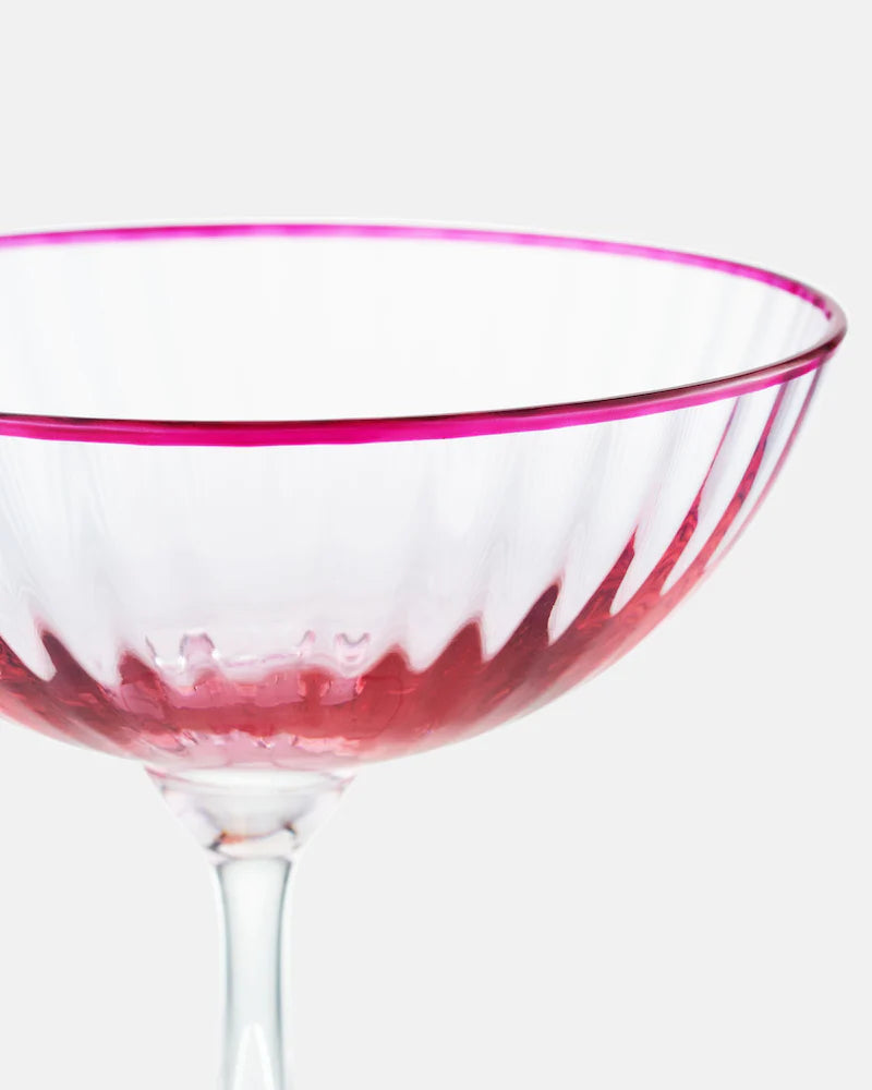 STRIPPED CHAMPAGNE GLASS SET OF 2