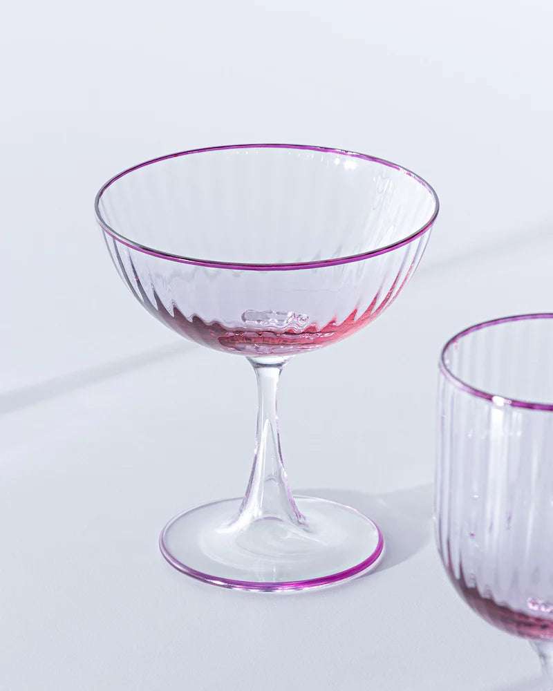 STRIPPED CHAMPAGNE GLASS SET OF 2