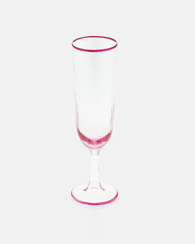 STRIPPED FLUTE GLASS SET OF 2