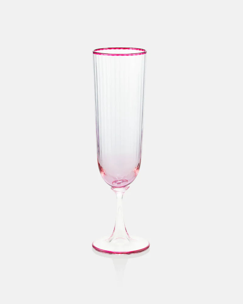 STRIPPED FLUTE GLASS SET OF 2