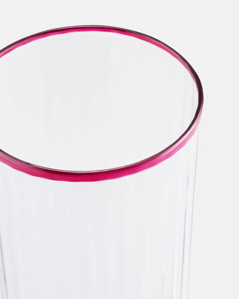 STRIPPED FLUTE GLASS SET OF 2
