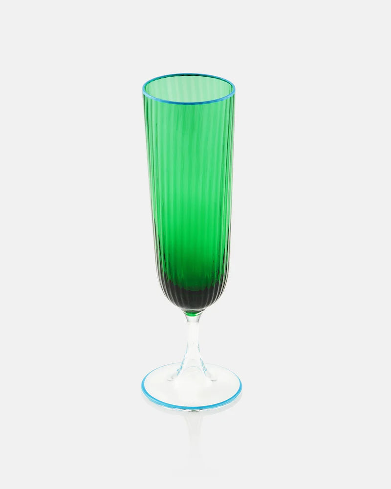 STRIPPED FLUTE GLASS SET OF 2