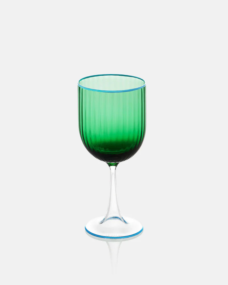 STRIPPED RED WINE GLASS SET OF 2