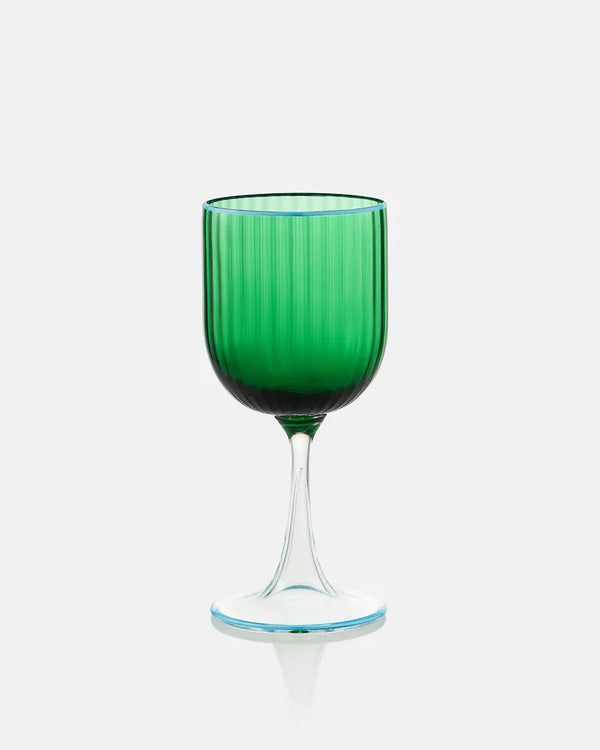 STRIPED RED WINE GLASS SET OF 2