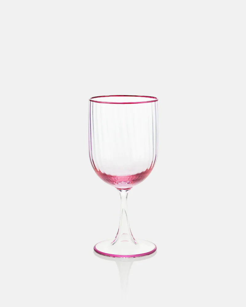 STRIPPED WHITE WINE GLASS SET OF 2