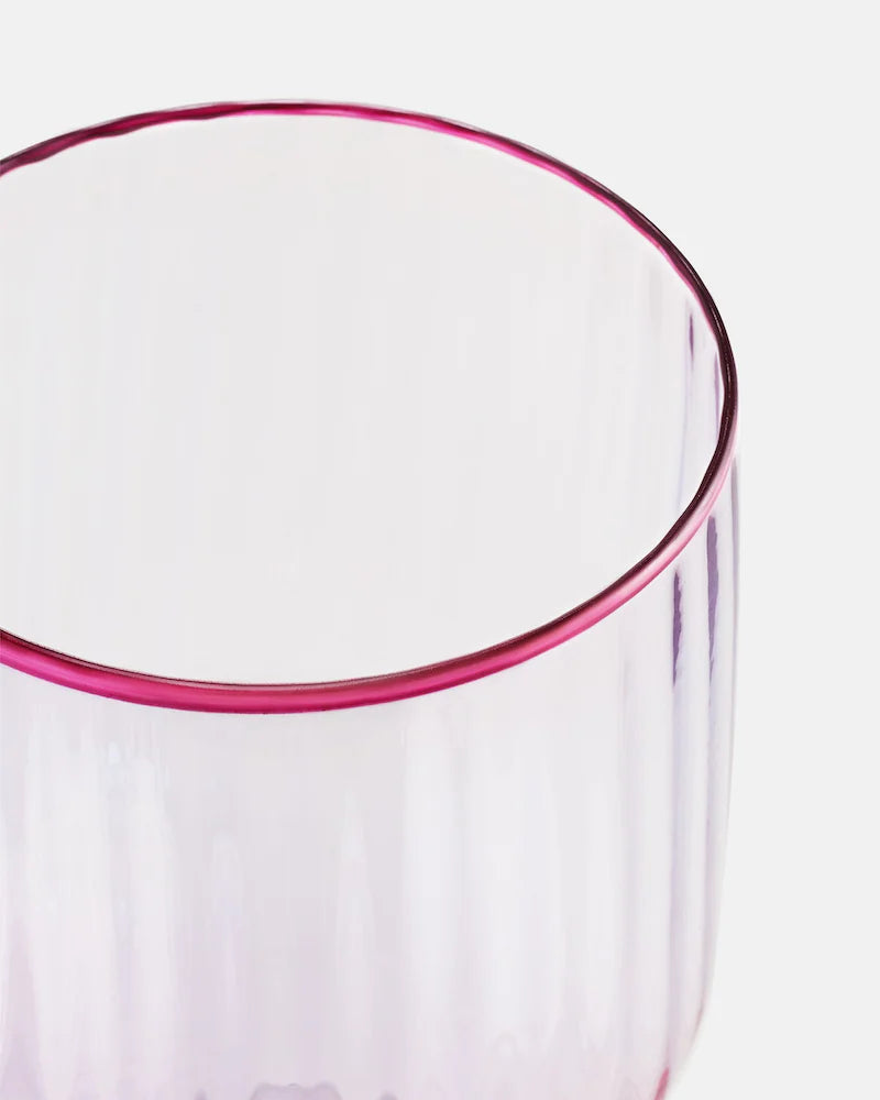 STRIPPED WHITE WINE GLASS SET OF 2