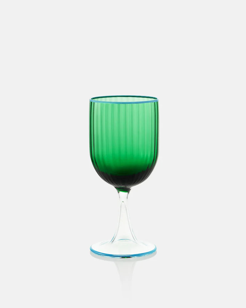 STRIPPED WHITE WINE GLASS SET OF 2