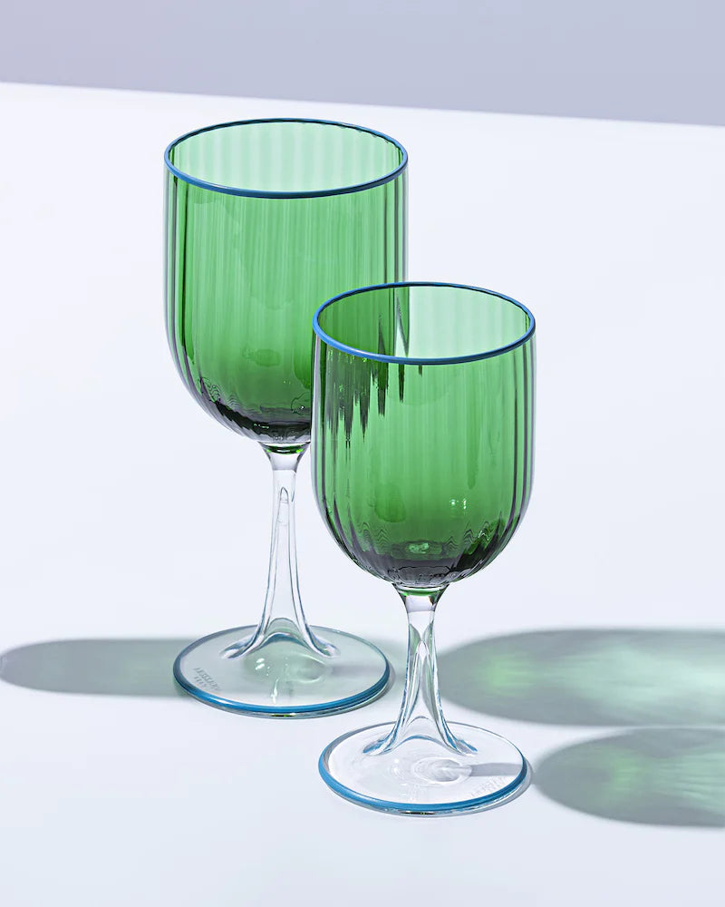 STRIPPED WHITE WINE GLASS SET OF 2