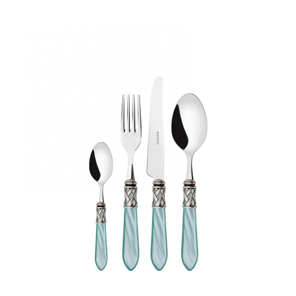 ALADDIN OLD SILVER-PLATED RING CUTLERY SET 24