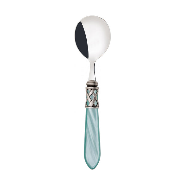 ALADDIN OLD SILVER-PLATED RING 6 SOUP SPOONS