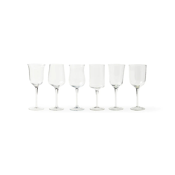 DISEGUALE SET 6 GOBLETS MIXED SHAPES CLEAR