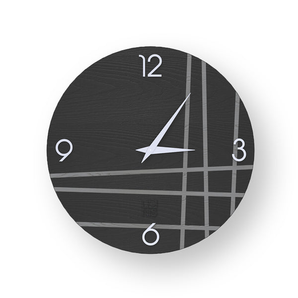 LINES TWO  WOOD CLOCK