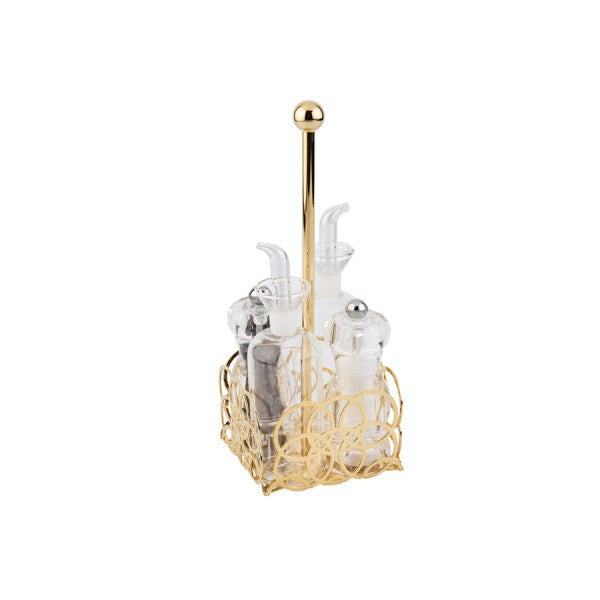 BUBBLE GOLD-PLATED CONDIMENT SET