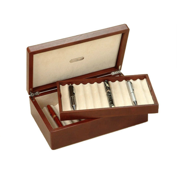 BROWN LEATHER CASE FOR 24 PENS BY RENZO ROMAGNOLI - Luxxdesign.com