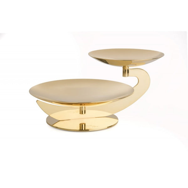TWO-TIER GOLD-PLATED SERVING STAND