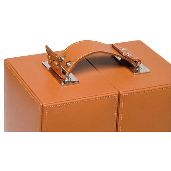 COGNAC LEATHER HEMINGWAY WHISKY SET BY RENZO ROMAGNOLI - Luxxdesign.com