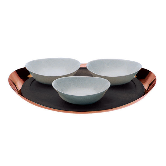 DUE BRONZO TRAY & 3 CHINA BOWLS BY MEPRA - Luxxdesign.com