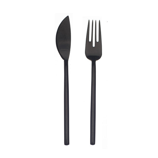 DUE ORO NERO 24-PIECE FISH CUTLERY SET BY MEPRA - Luxxdesign.com