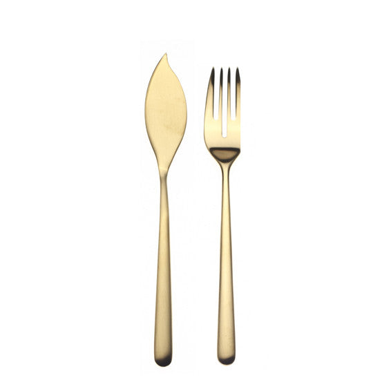 LINEA ICE ORO 24-PIECE FISH CUTLERY SET BY MEPRA - Luxxdesign.com