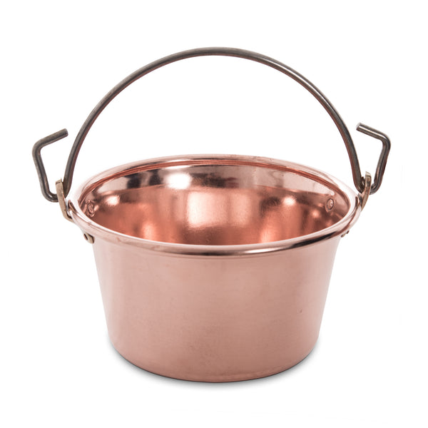 COPPER POLENTA POT BOWED HANDLE