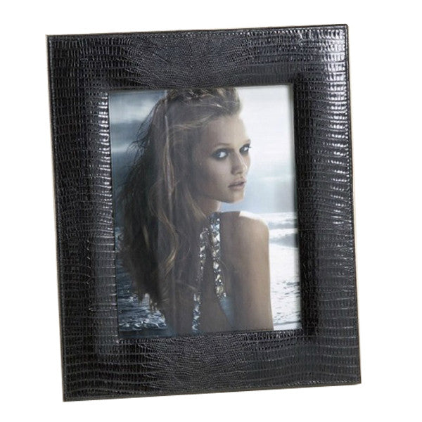 LARGE BLACK THESIUS LEATHER PHOTO FRAME BY RENZO ROMAGNOLI - Luxxdesign.com