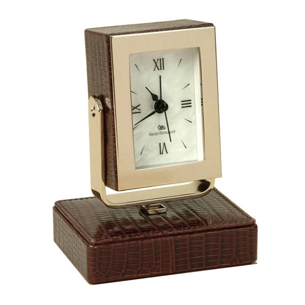 THESIUS BROWN TABLE CLOCK BY RENZO ROMAGNOLI - Luxxdesign.com