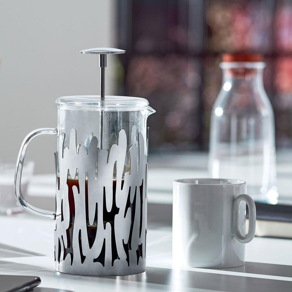 Alessi Press Filter Coffee Maker - 8 Cup, 18/10 Stainless Steel & Glass, Mirror Polished (Design By Aldo Rossi) - View #9