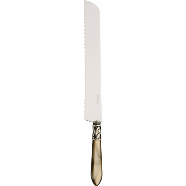 ALADDIN OLD SILVER-PLATED RING BREAD KNIFE