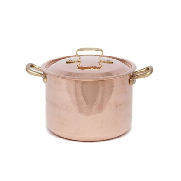 COPPER DEEP SAUCEPOT TWO HANDLES WITH LID