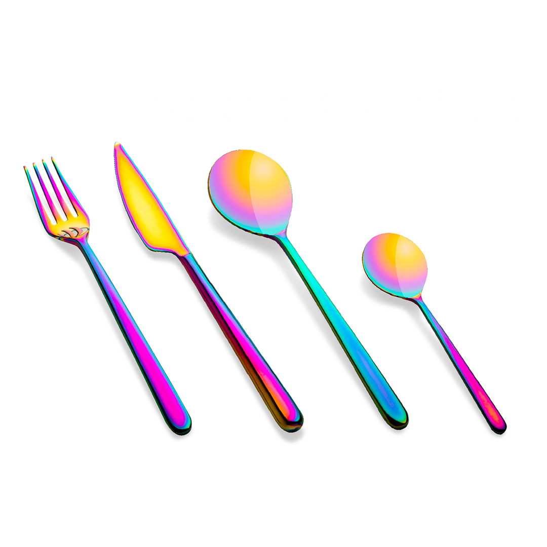 Linea Rainbow 24 Piece Cutlery Set by Mepra on