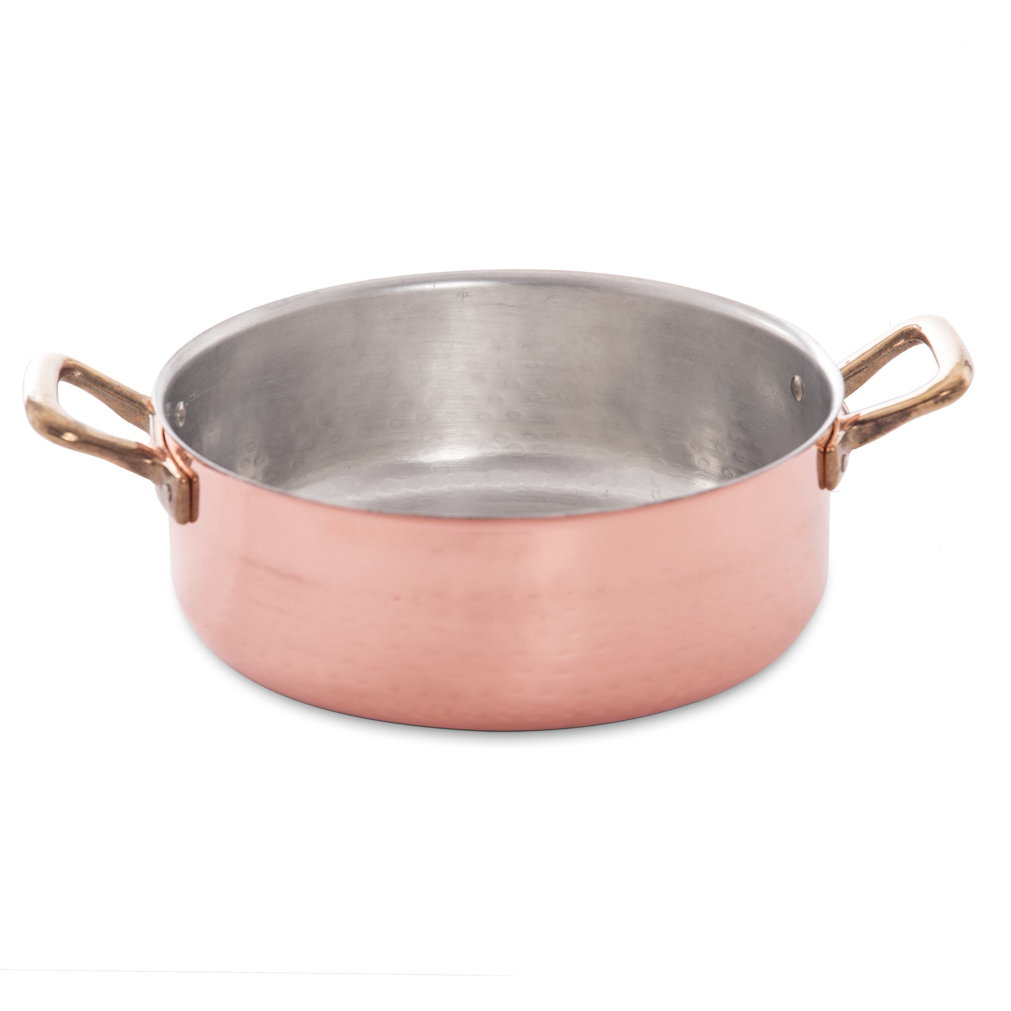 COPPER LOW SAUCEPAN TWO HANDLES WITH LID