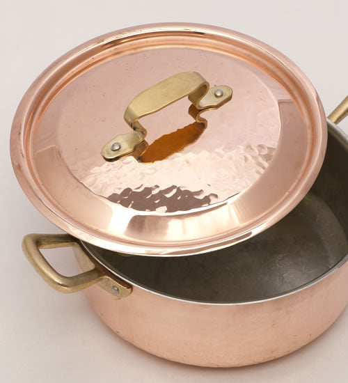 COPPER LOW SAUCEPAN TWO HANDLES WITH LID
