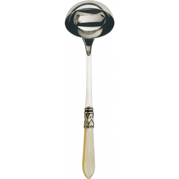 ALADDIN OLD SILVER-PLATED RING SOUP LADLE