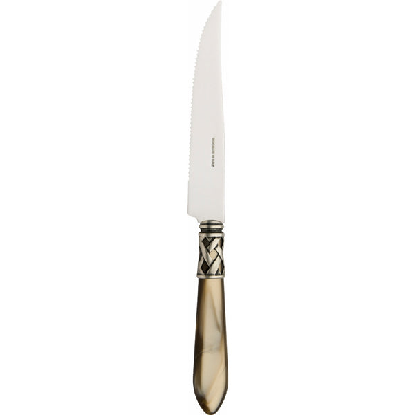 ALADDIN OLD SILVER-PLATED RING 6 STEAK KNIVES